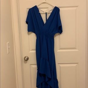 Royal blue high low dress